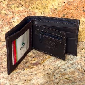 Lacoste Vintage Brown Bifold Wallet Brand New
